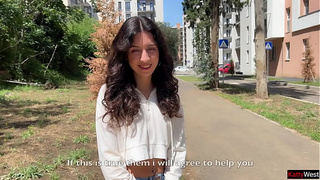 Sweetie Katty West asks Random Dude to Sperm on Her Face for a Public Cumwalk