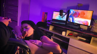 My friend saw me playing and tried to distract me by asking me to eat her and sperm on her face