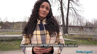 This massive rear-end enormous boobies Hispanic did not mind I had a online cam! - Public Agent