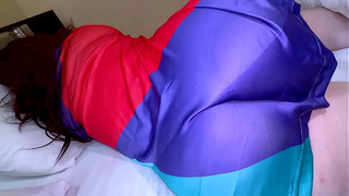 When the stepson saw the stepmother's huge rear-end, he couldn't hold his rod