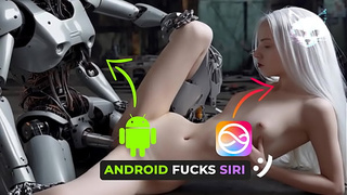 Android rides Siri. Sex machine rides android skank.
