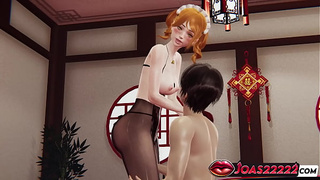 Christmas Bunny Sexy Cosplay in Pantyhose 3D Cartoon: Twat Fingering, G-Spot Stimulation, and Double Hole Vibrators for Happy Squirt