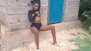 What hell is she doing in the bush?? ,,mustarbate in bush