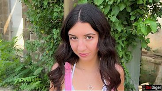 Peeing Teeny Caught in Abandoned Place and Screwed in Tight Twat Cream-pie