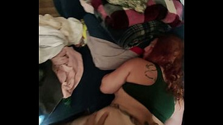 Amateurs lovers loving sex, she licks prick like a vacuum and I spunk in her charming cunt!