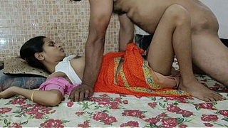 Fine ravishing Bhabhi in saree was romantically pounded by her man