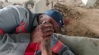 I was walking near the construction site where my man works and I went there to provoke him.