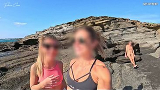 2 CHICKS ON THE BEACH: my dick exposed to 2 fit ladies on the beach