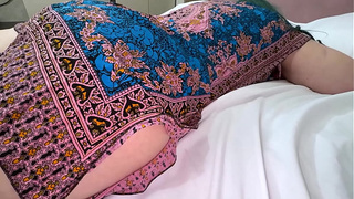 Late at night, the busty stepmom lay down on the bed waiting for a message from her dude, but the stepson seized the initiative and gave her a live triple date right here and now