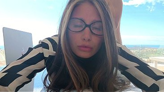 I distracted my stepmother with a sleazy phrase, so she scolded me, slammed me to calm her down, didn't let her fuck me in the bum.