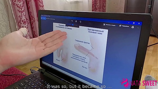 Fine Lady See And Lick Meat For The First Time! Surprise Sperm shot Cums on! - Nata Fine