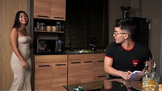 Oh no, that wasn't my intention! - Embarrassed stepbrother ends up having sex with his slim stepsister