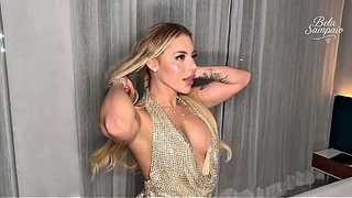 Gifted foreigner mounts alluring Brazilian woman after discovering the power of a Hispanic booty.