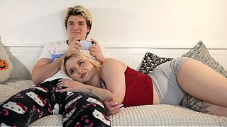 Step-sister rammed me so hard she almost broke the bed