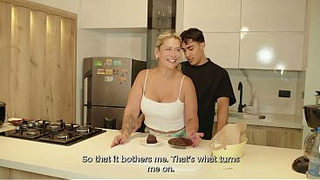 The stepmother mounts with her stepson whenever they're home alone