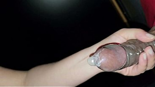 GLORY HOLE - MY LOVE RIDES ME WHILE I BLOW A STRANGER'S TASTY PENIS IN THE BOOTH UNTIL I GET A JIZZ ON MY BACK