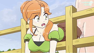 Alex got stuck in the fence on purpose and Steve poked her! asian cartoon (porn hentai sex )4K 2026