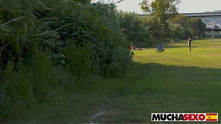 It’ll be Our Little Secretly watching! Busty Chica Blondie Fesser Hammered on a Field at MuchaSexo