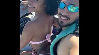 POINT OF VIEW: Kinky fresh woman, left her man on the beach and had sex with the instructor on the jet ski with everyone watching.