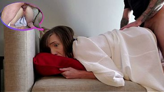 Stepdaughters REAR-END GETS STUCK in the air - Stepdad helps with GIANT ROD