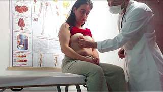 Gynecologist sticks finger in patient's butt-hole and mounts her!