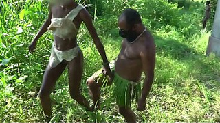 Pulled by the wang from 1 village to an other by horny tribe female for sex on a tree