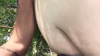 Risky Outdoor Sex with BIG BREASTED WOMAN Lady