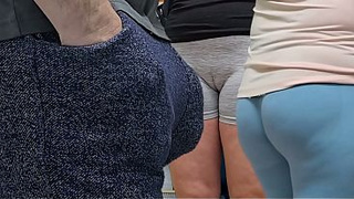 Stranger Stud Ejaculate by Bitch's Hand In a Crowded Bus