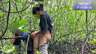 Fucking in the bushes with my friend's ex-wife until I spunk in her vagina