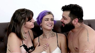 Threesome! I brought another friend along to be the lovers's "filler," my hubby sexed my little rear-end and hers deliciously.