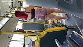 That ginger is really horny, she masturbated on the bus in public.