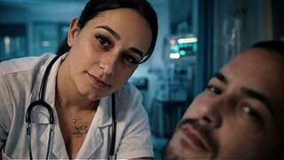 Nurse observing patient's erection.