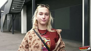 GERMAN SCOUT - Blonde Ukrainian Vegan Teeny Lilelfie Get Multiple Cumming at First Porn Casting