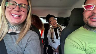 The Asian chick and the brunette had great sex in the car. We called a parking attendant and a veterinarian to be porn actresses!