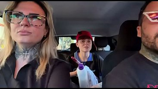 I found a windshield washer at the traffic light! And I called him over to be a porn actor and have attractive sex in our car in the middle of the street. I made her all wet and she smeared our entire car seat.