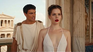 Helen of Troy rides and swallows and gets spunk inside her snatch and on her belly