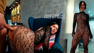 Lana in attractive dress and high heels wants to fuck. MILF Creamy Behind