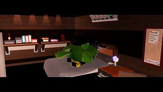 Follando duro a una gran cocodrilo culona en roblox