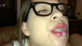 Instinctively Swallowing a Creamy Load of Cum