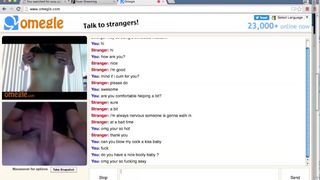 Cheating Omegle Slut Blows Kiss for Big Cock